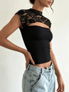 Y2K Lace Transparent Back Top