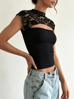 Y2K Lace Transparent Back Top