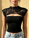 Y2K Lace Transparent Back Top