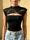 Y2K Lace Transparent Back Top