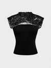 Y2K Lace Transparent Back Top