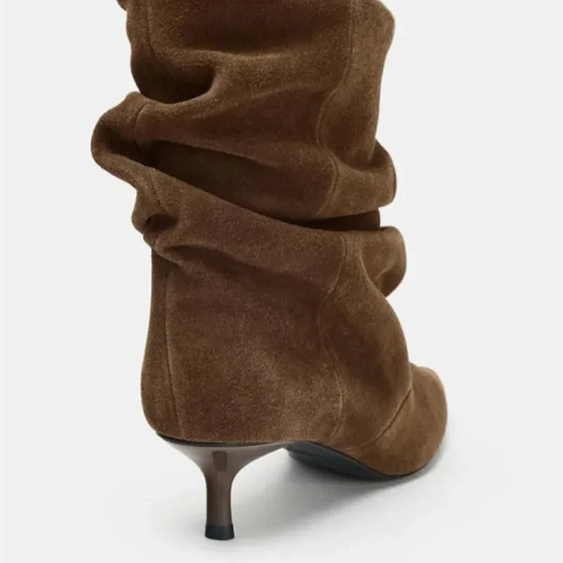 French Style Suede Ankle Boots