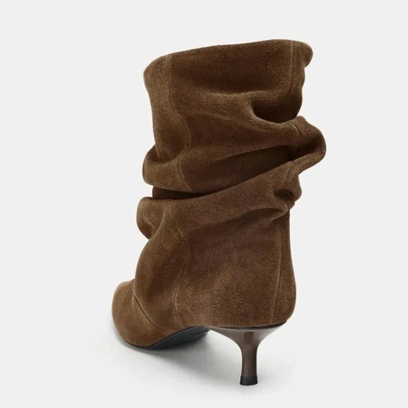 French Style Suede Ankle Boots