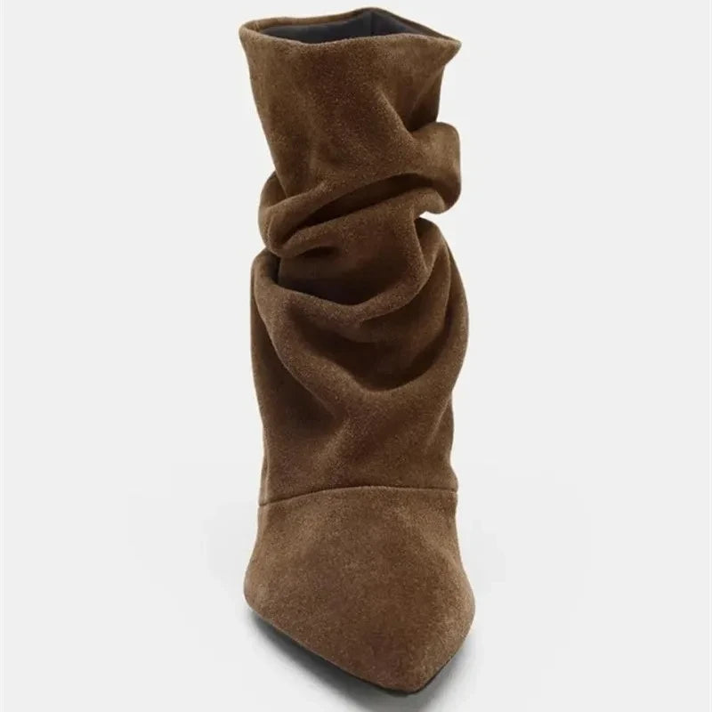 French Style Suede Ankle Boots