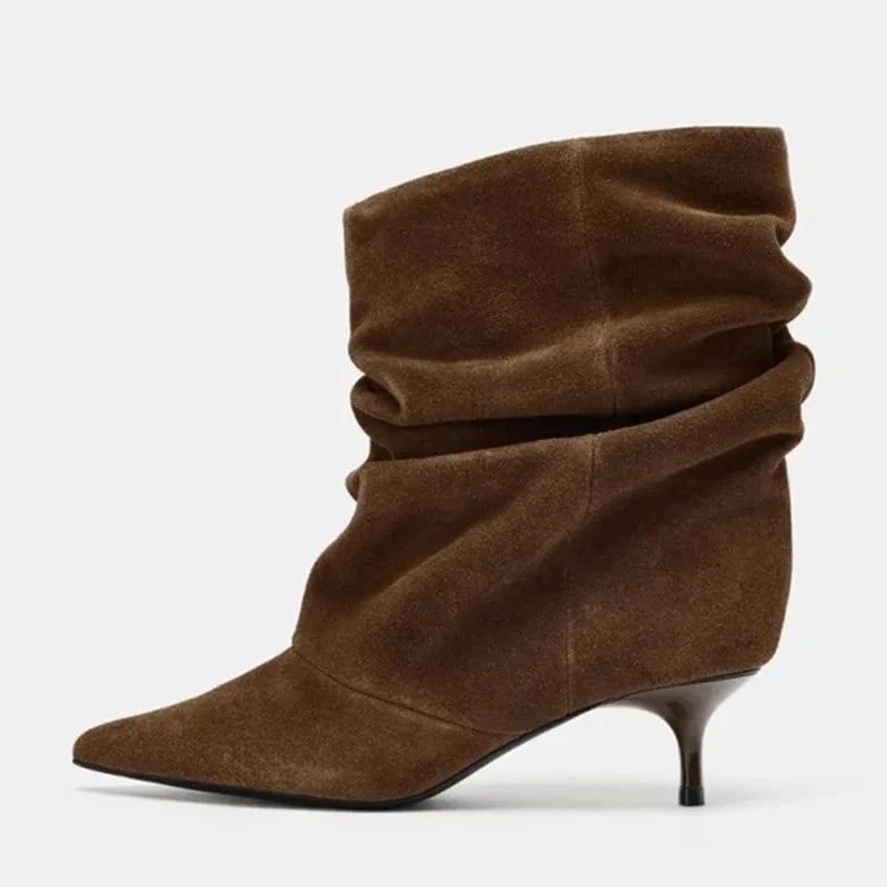 French Style Suede Ankle Boots