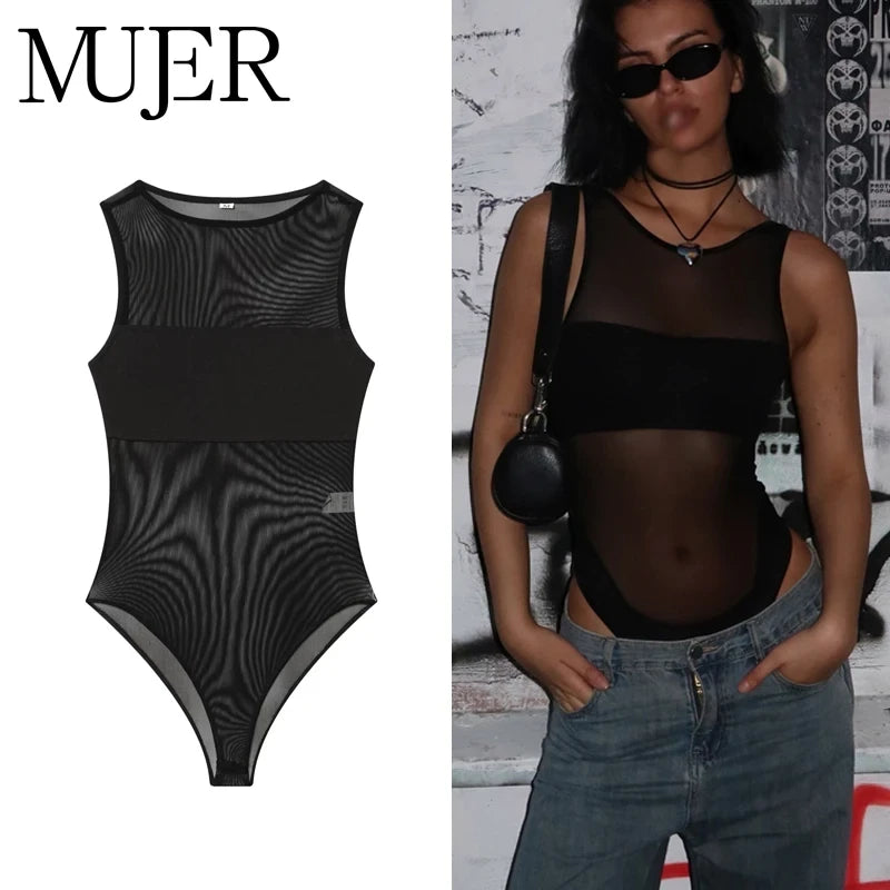 Sexy Mesh Tulle Bodysuit