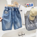 Denim Shorts Mid-Length Jean Pants for Kids and Toddlers