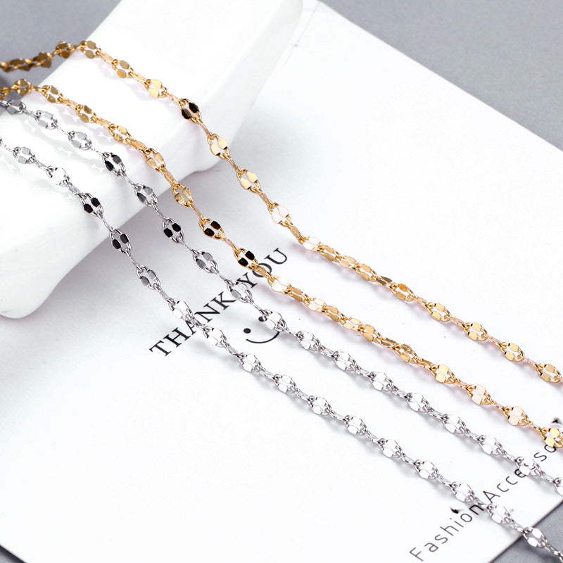 New fashion lip chain with chain female clavicle tile necklace extended tail chain personality sweater chain accessories