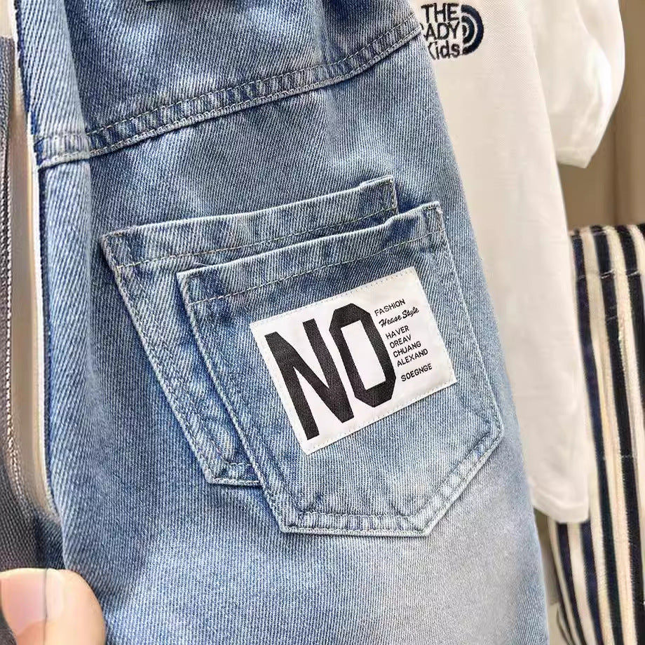 Denim Shorts Mid-Length Jean Pants for Kids and Toddlers