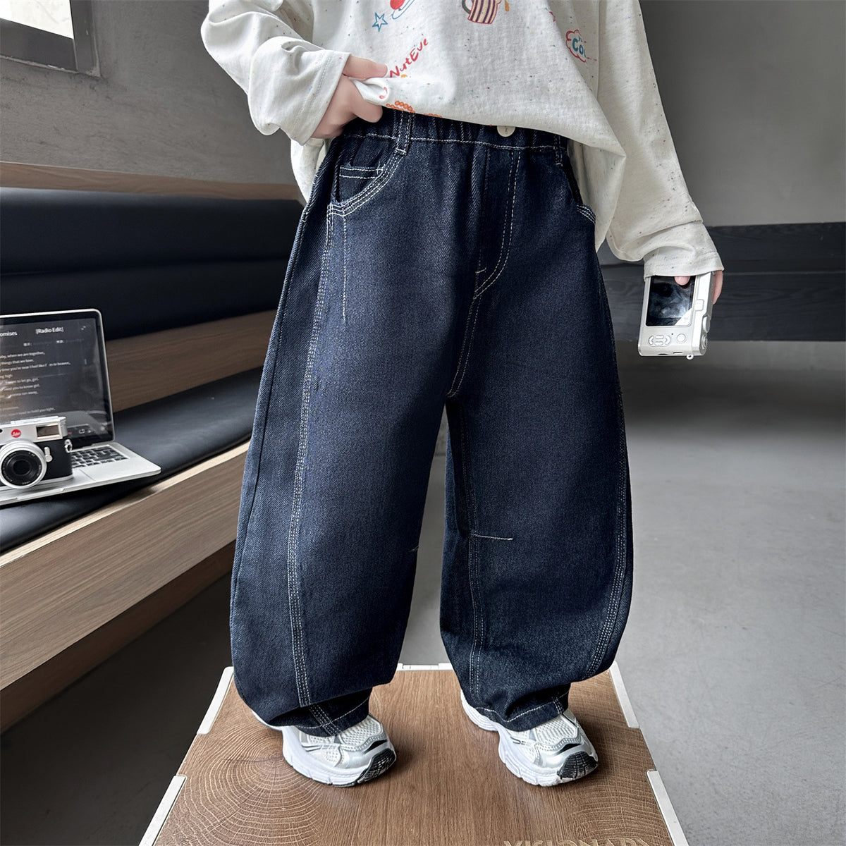 Boys Casual Denim Pants Simple Long Trousers