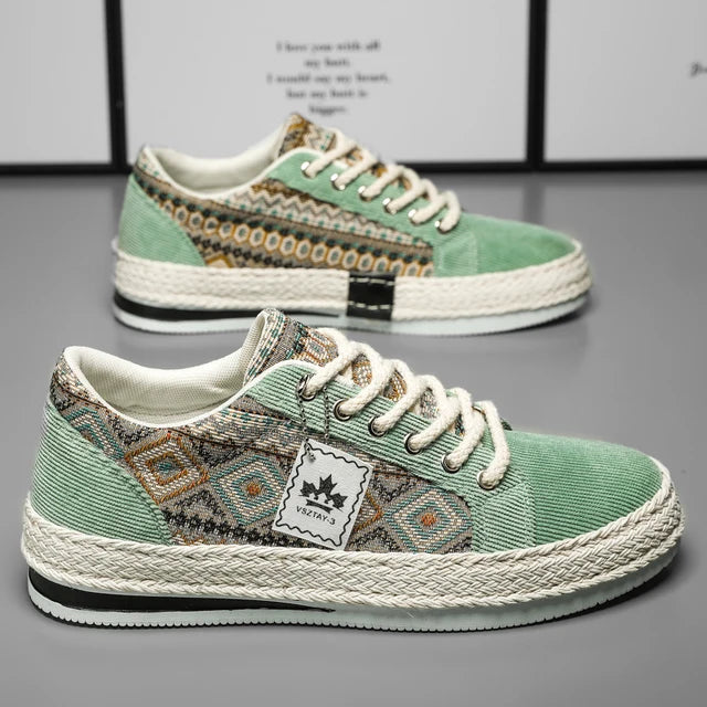 Espadrilles Men Sneakers Flat Canvas Shoes For Men Yuppie Casual Walking Shoes Male Linen Men's Shoes Fisherman's Sneakers Man