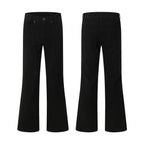 Street Style High-Street Flared Denim Trousers