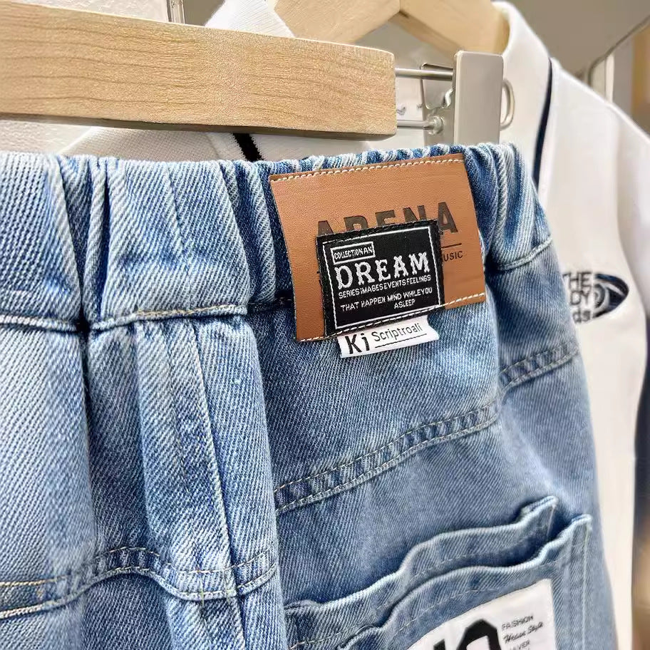 Denim Shorts Mid-Length Jean Pants for Kids and Toddlers