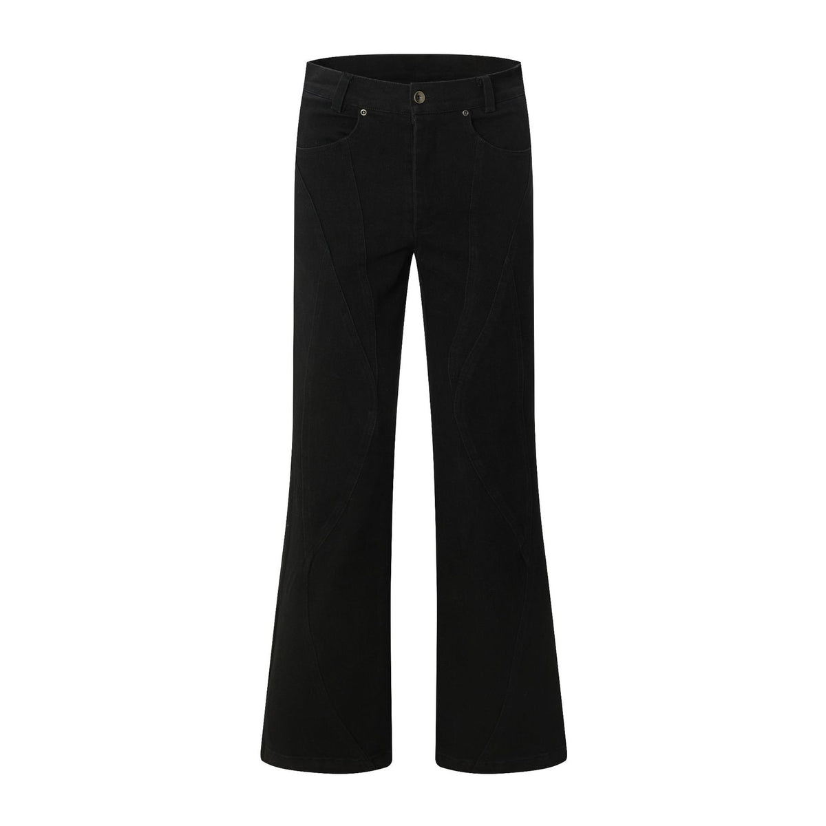 Street Style High-Street Flared Denim Trousers
