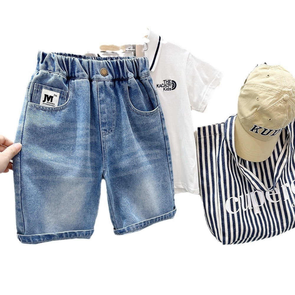 Denim Shorts Mid-Length Jean Pants for Kids and Toddlers