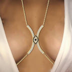 Chest Chain Devil's Eye Chest Accessories Water Diamond Accessories Sexy and Simple Bikini Body Chain Beach Personalized Body Chain