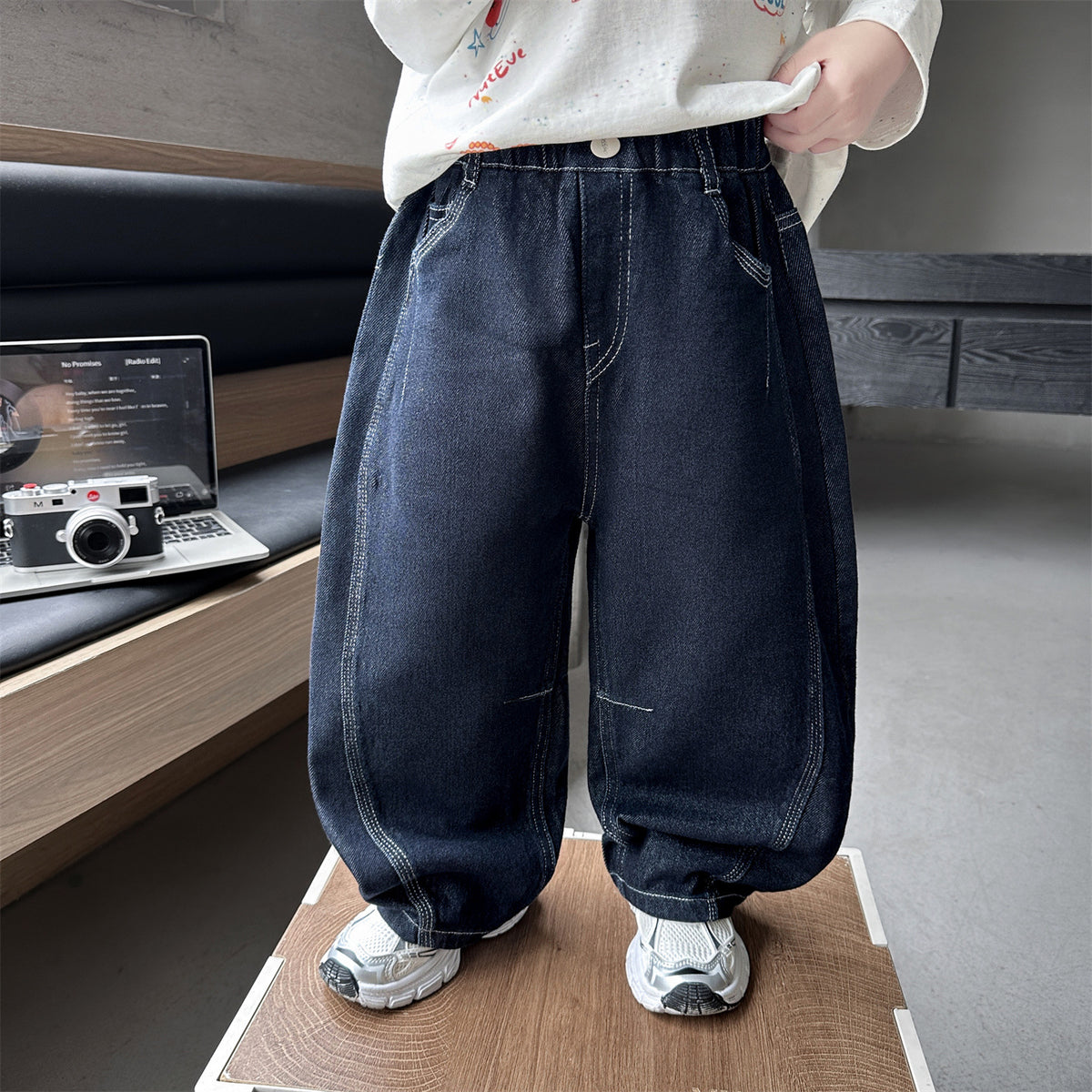 Boys Casual Denim Pants Simple Long Trousers