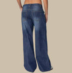 Wide-Leg Striped Jeans