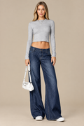 Wide-Leg Striped Jeans