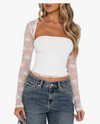 Floral Lace Mesh Crop Top