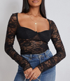 Floral Lace Mesh Crop Top