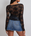 Floral Lace Mesh Crop Top
