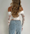Floral Lace Mesh Crop Top