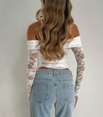 Floral Lace Mesh Crop Top