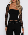 Floral Lace Mesh Crop Top