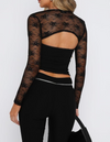 Floral Lace Mesh Crop Top